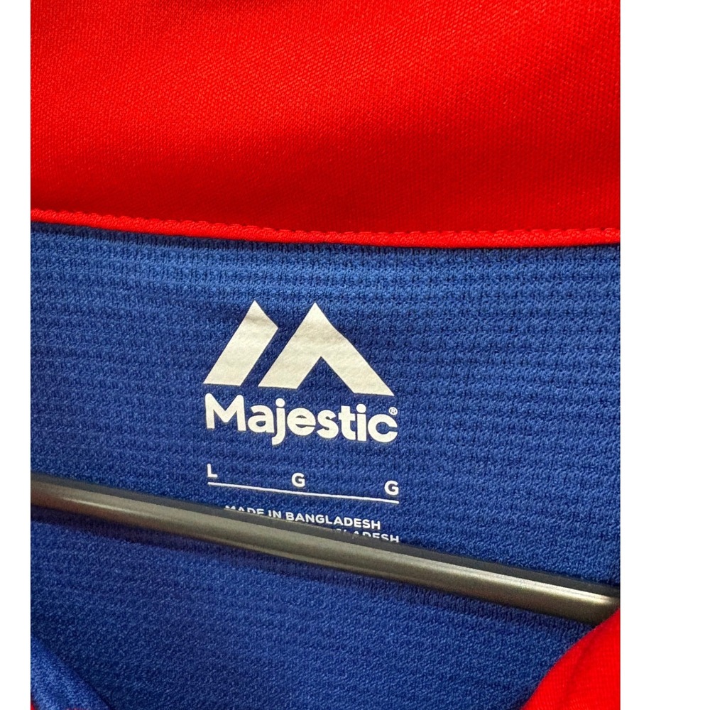 Majestic Chicago Cubs MLB Mens Blue Lightweight Quarter Zip Pullover Large NWT - Picture 4 of 7